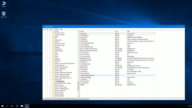 Windows 10: How to change the registered owner and organization info using registry editor. смотреть онлайн