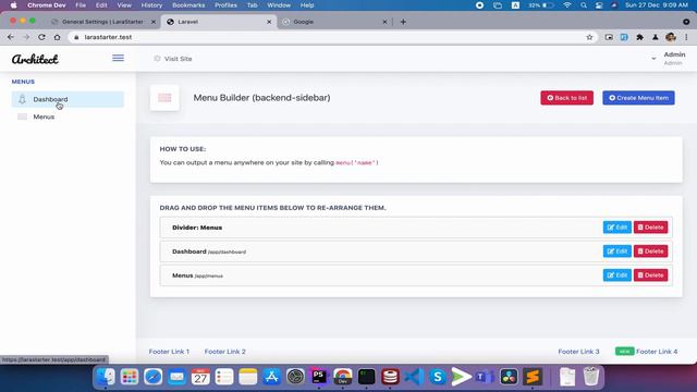 LaraStarter - Laravel Starter Kit Part: 24 Backend Sidebar Menu смотреть онлайн