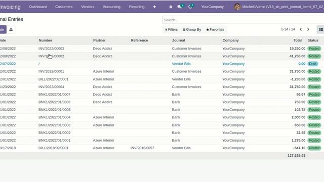 Print Journal Entries - XLS Report Odoo смотреть онлайн