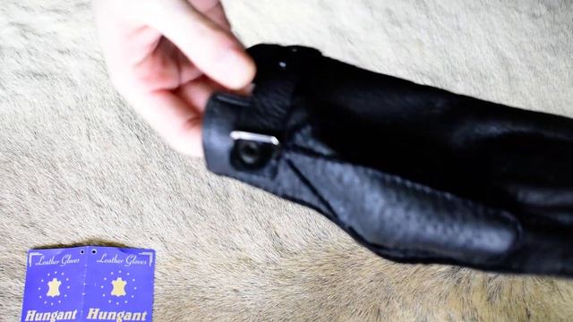 Men's Black Peccary Winter Leather Gloves By Hungant смотреть онлайн