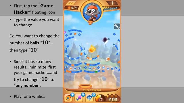 Peggle Blast Cheat, Unlimited ball, always have a million score + always 3 stars... смотреть онлайн