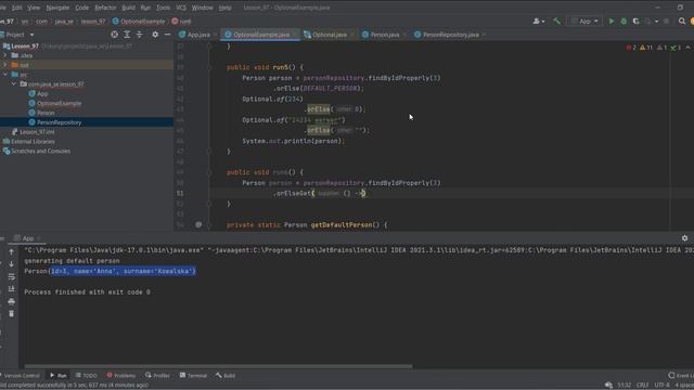 JAVA DeveloperAcademy JAVA_SE_58 Optional - pobieranie wartości z Optional смотреть онлайн