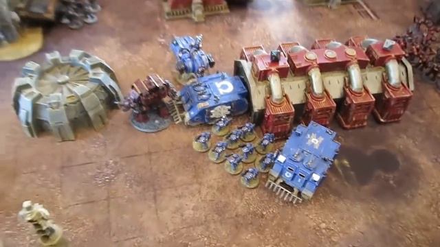 Warhammer 30k - Battlereport 317 - Iron Hands & Ravenguard vs. Ultramarines & Bloodangels смотреть онлайн