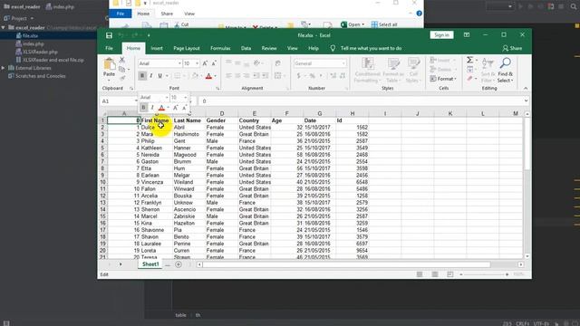 php excel xlsx reader смотреть онлайн