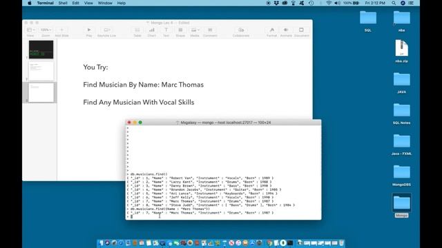 MongoDB - The Beginners Bootcamp - Find ( ) Practice смотреть онлайн