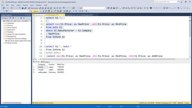 OUTER/CROSS APPLY в запросах MS SQL смотреть онлайн