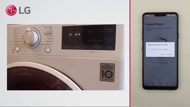 Asciugatrici LG | Come collegare l'asciugatrice alla applicazione ThinQ LG (Android) смотреть онлайн