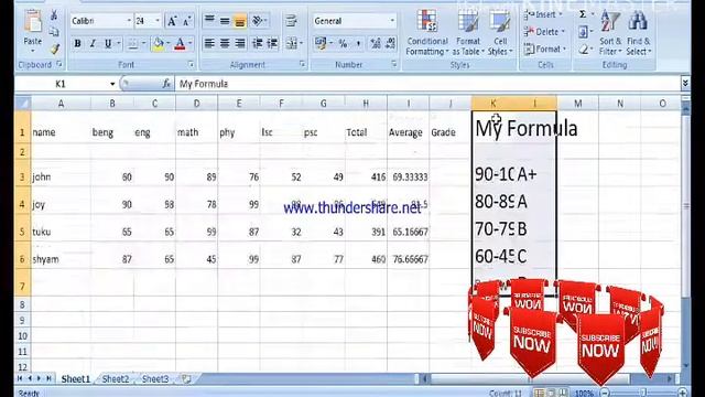 Grading system using Microsoft excel....also working this formula in libre office calc... смотреть онлайн
