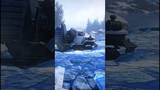 Урал 8х8 по тонкому льду, проваливается но идет #shorts смотреть онлайн