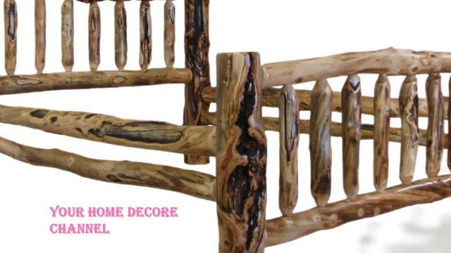 Queen size log bed frame - rustic custom queen log bed cabin decor смотреть онлайн