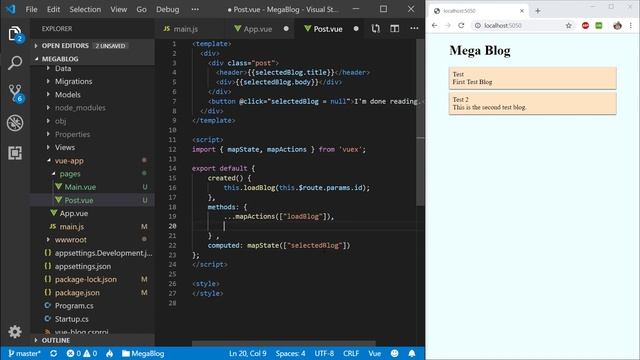 .Net Core x Vue x Angular - Blog Ep.4 - Vuex & VueRouter смотреть онлайн