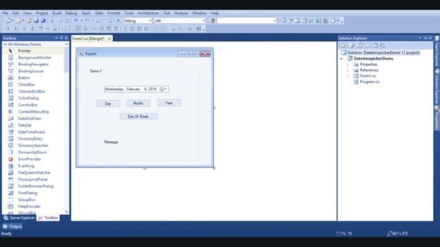 How to Get Day Month and Year from DateTimePicker Control in Window Application Using C# смотреть онлайн