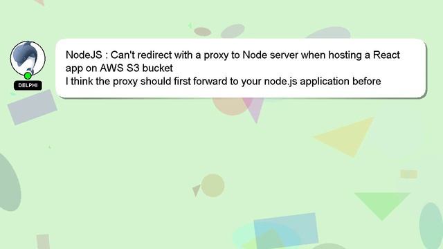 NodeJS : Can't redirect with a proxy to Node server when hosting a React app on AWS S3 bucket смотреть онлайн
