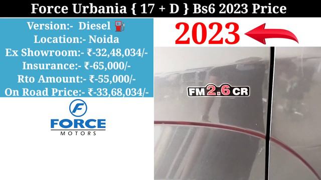 Force Urbania 18 Seater Bs6 2023 Price | Force Urbania New Model 2023 | On Road Price | In Hindi смотреть онлайн