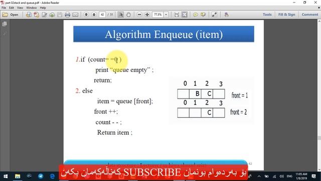 Queue in data structure :Describe insert, delete, display, peek and count how to work ? смотреть онлайн