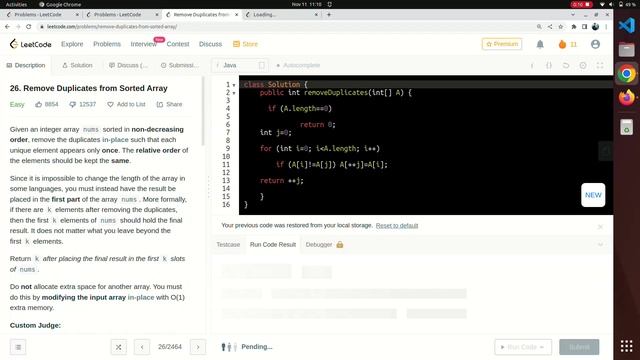 Remove Duplicates from sorted Array in Java #leetcodedailychallenge смотреть онлайн