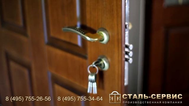 Металлическая двухстворчатая дверь с отделкой МДФ смотреть онлайн