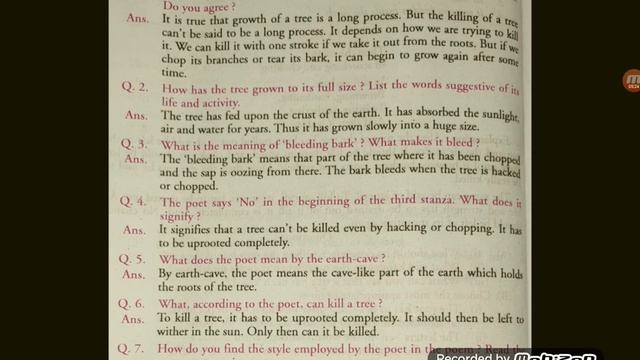 Exercise of the Poem "On Killing A Tree" for class 9th BHSS Drugmulla смотреть онлайн