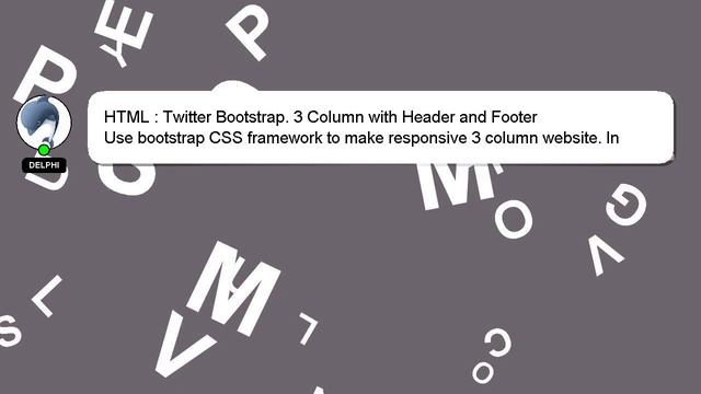 HTML : Twitter Bootstrap. 3 Column with Header and Footer смотреть онлайн