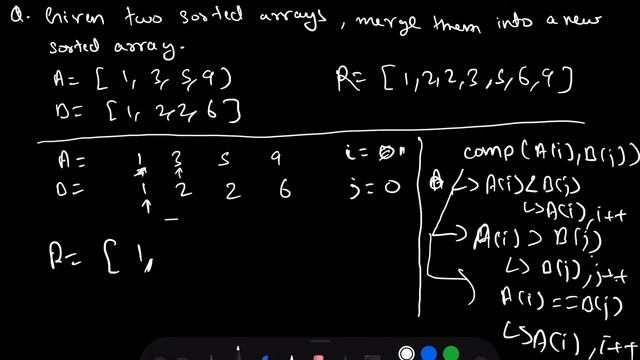 Merge two sorted arrays | Two pointer смотреть онлайн