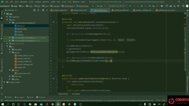 Navigation Drawer handling the menu click event in Android studio tutorial part 2 | Codoryx смотреть онлайн