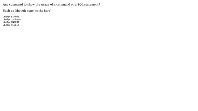 Databases: Show help of commands in SQLite shell? смотреть онлайн