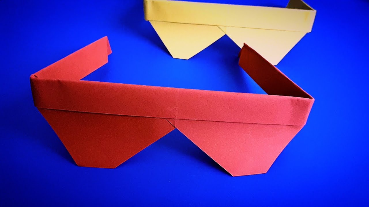 Как сделать очки из бумаги. Оригами. Ручная работа из бумаги. смотреть онлайн