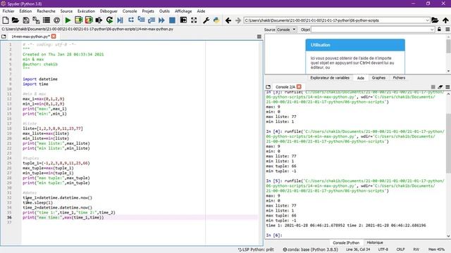 Comment Utiliser les Fonctions Max & Min avec Python смотреть онлайн