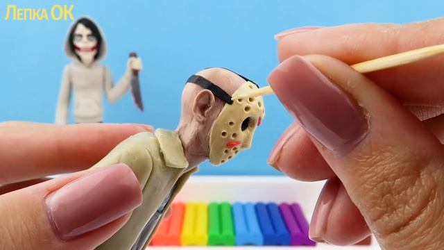 ДЖЕЙСОН ВУРХИЗ в маске. ЛЕПИМ Jason Voorhees ИЗ ПЛАСТИЛИНА ИЗ ФИЛЬМА ПЯТНИЦА 13-е. Фигурки Лепка ОК