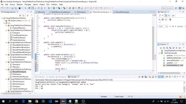 Java Game Programming - HangMan Part-15 (Implementing Particle - Part1) смотреть онлайн