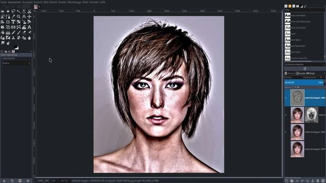 Gimp 2.10.14 Lernvideo: Wie man Konturen eines Porträts verbessern kann! смотреть онлайн
