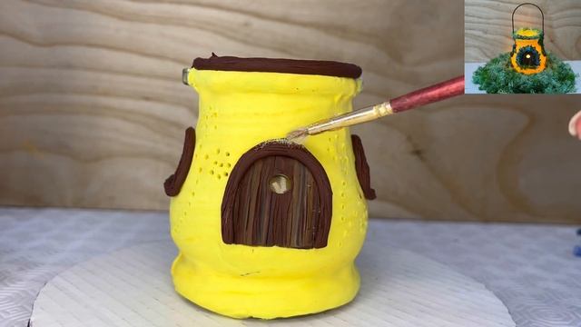 Fairy house DIY | Fairy house in an old lamp | Polymer clay DIY | Craft ideas | Fimo tutorial смотреть онлайн