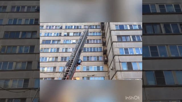 Пожар в Челябинске/горит общежитие/ул. Салютная 25 смотреть онлайн