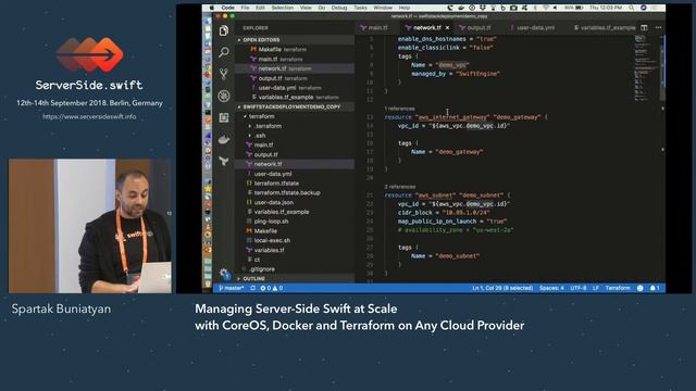 Spartak Buniatyan - Managing Server-Side Swift at Scale with CoreOS, Docker and Terraform. смотреть онлайн
