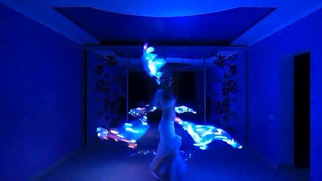 (Led Fan veils) Светодиодные веера-вейлы "Pass de Bleu-90" RGB mix от LeDance Fashion +79264404648 смотреть онлайн