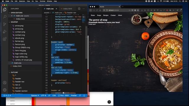 2021 beginner's tutorial web design - HTML and CSS - build a landing page with css grid смотреть онлайн