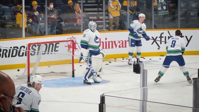 Warm Ups: Vancouver Canucks Thatcher Demko Spencer Martin