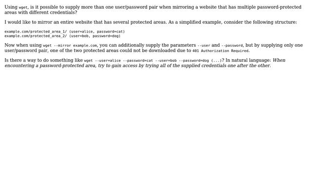 Unix & Linux: Multiple user credentials in wget смотреть онлайн