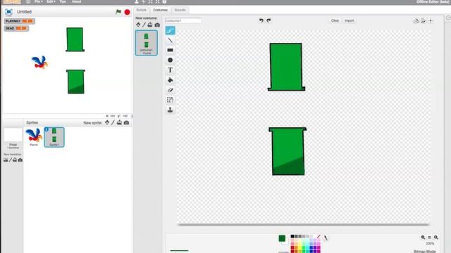 Scratch Tutorial-ish - Flappy Bird Pipes! смотреть онлайн