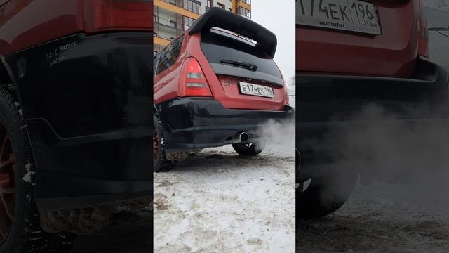 Звук выхлопа с банкой Fujitsubo Jasma. Subaru Forester SG. смотреть онлайн