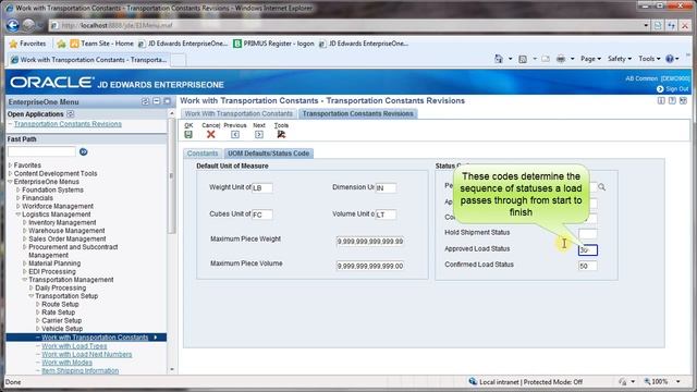 Transportation Constants - JDE E1 90 - Transportation Management.mp4 смотреть онлайн