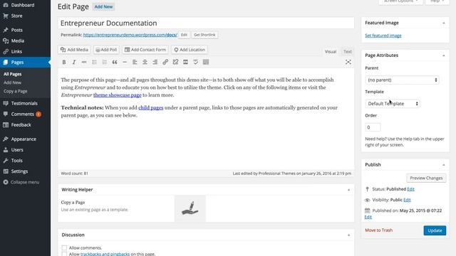 Entrepreneur WordPress Theme: Locating Page Templates (Step 9) смотреть онлайн
