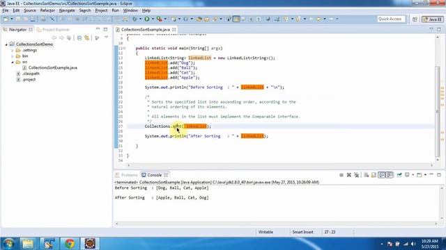 Collections (Sort method - LinkedList) | Java Collection Framework смотреть онлайн
