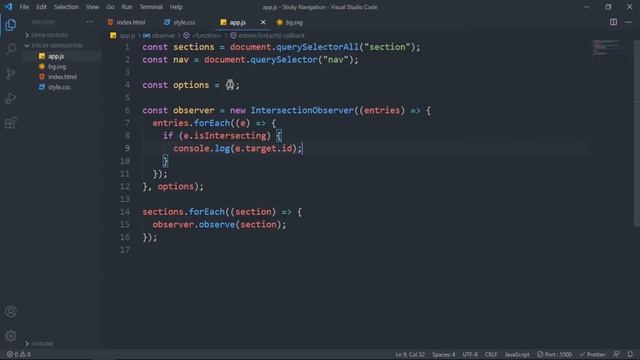 Animated Navigation with Intersection Observer | HTML, CSS, JavaScript смотреть онлайн