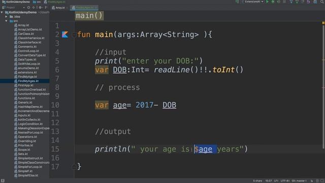 14-Kotlin for Beginners: Find my age program смотреть онлайн