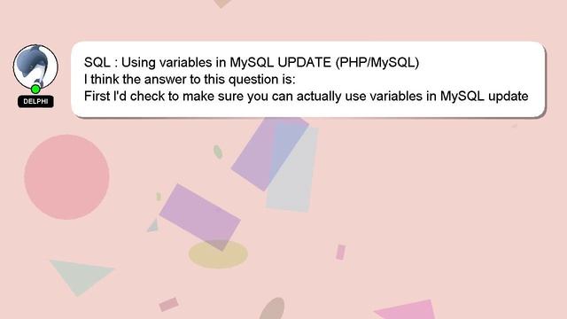 SQL : Using variables in MySQL UPDATE (PHP/MySQL) смотреть онлайн