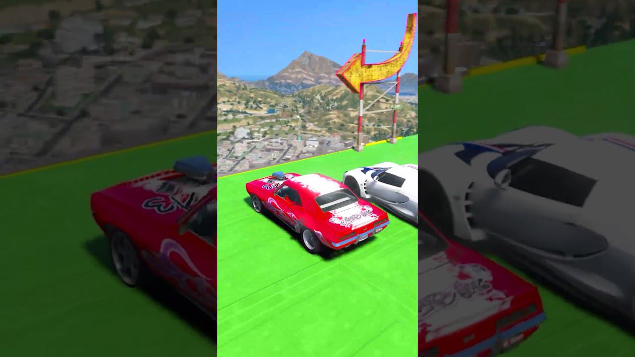 КАК ВЫСОКО В НЕБО УЛЕТИТ ЧИТ ТАЧКА С ОГРОМНОГО ТРАМПЛИНА? ПРЫЖКИ В ВЫСОТУ ГТА 5! #shorts смотреть онлайн