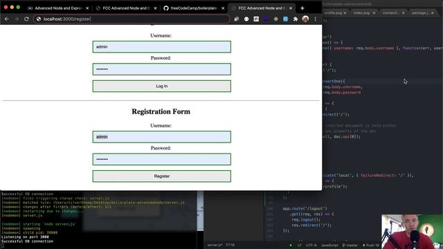 Registration of New Users - Advanced Node and Express - Quality Assurance Certification смотреть онлайн