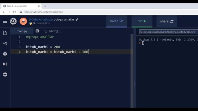 10. Qisqa Amallar (Python VideoDarslar) смотреть онлайн