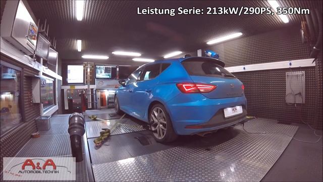 Stage 1 Tuning Seat Leon Cupra 2 0TFSI 213kW auf 254kW Dyno run смотреть онлайн
